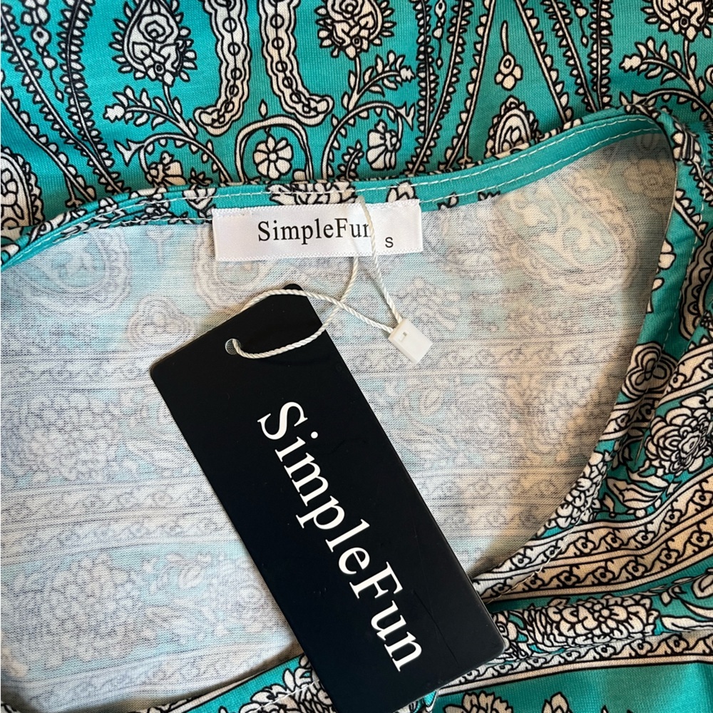 SimpleFun Summer Beach Floral Boho Tank Dress with Pockets - Picture 11 of 13